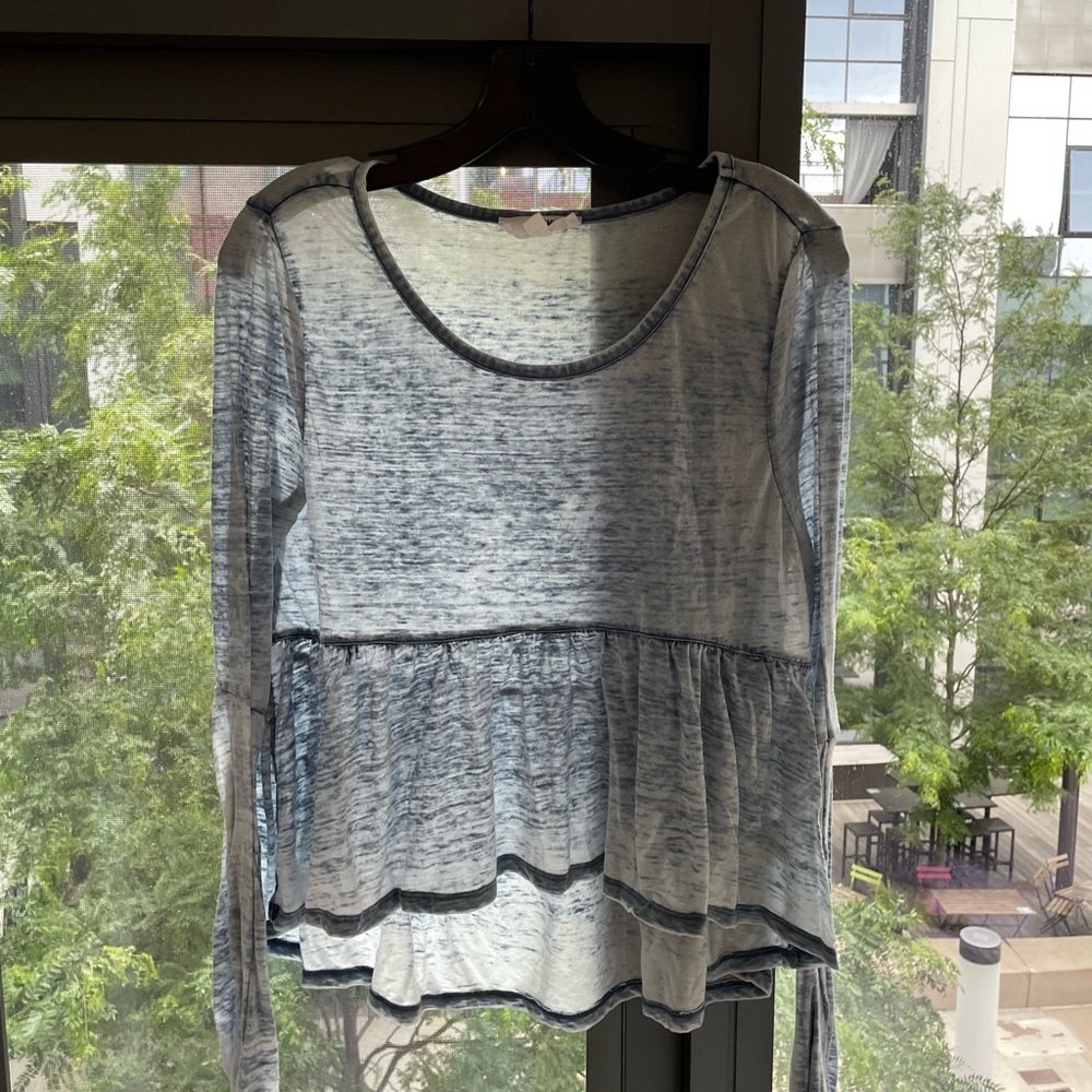 Blue peplum top